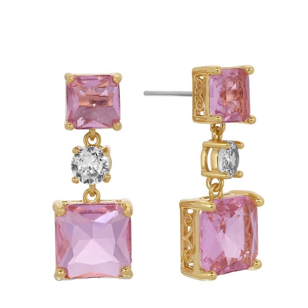 Eye Candy LA CZ Drop Earrings approximately 1inch in length
